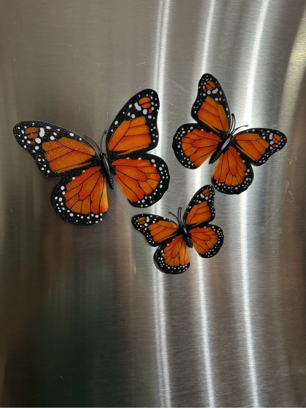 Set of 48 Monarch Orange Butterflys in various  sizes w/magnetic backs NIB